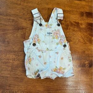 OshKosh B'gosh Floral Kids Overalls - cream size 3 months